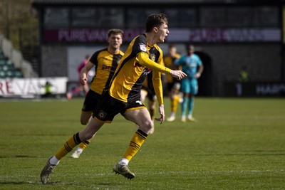 110426 - Newport County v Harrogate Town - Sky Bet League 2 - Joe Thomas of Newport County celebrates scoring his sides second goal