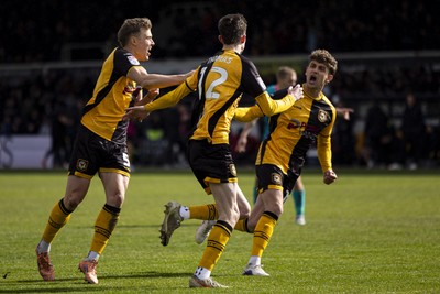 110426 - Newport County v Harrogate Town - Sky Bet League 2 - Joe Thomas of Newport County celebrates scoring his sides second goal