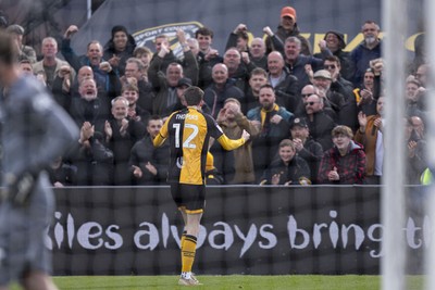 110426 - Newport County v Harrogate Town - Sky Bet League 2 - Joe Thomas of Newport County celebrates scoring his sides second goal