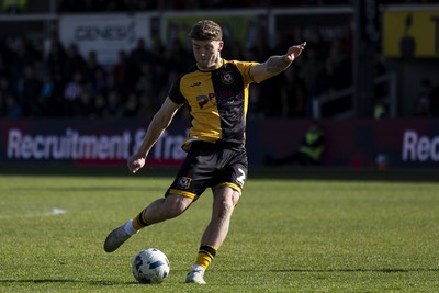 110426 - Newport County v Harrogate Town - Sky Bet League 2 - Cameron Evans of Newport County in action