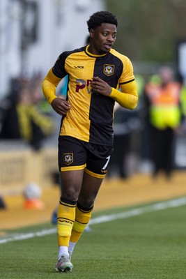 110426 - Newport County v Harrogate Town - Sky Bet League 2 - Bobby Kamwa of Newport County in action