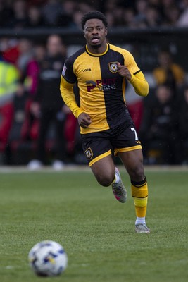 110426 - Newport County v Harrogate Town - Sky Bet League 2 - Bobby Kamwa of Newport County in action