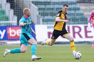 110426 - Newport County v Harrogate Town - Sky Bet League 2 - Ciaran Brennan of Newport County in action