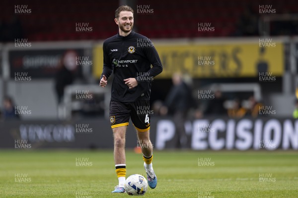 110426 - Newport County v Harrogate Town - Sky Bet League 2 - Matthew Baker of Newport County during the warm up