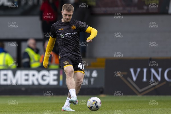 110426 - Newport County v Harrogate Town - Sky Bet League 2 - Cole Jarvis of Newport County during the warm up