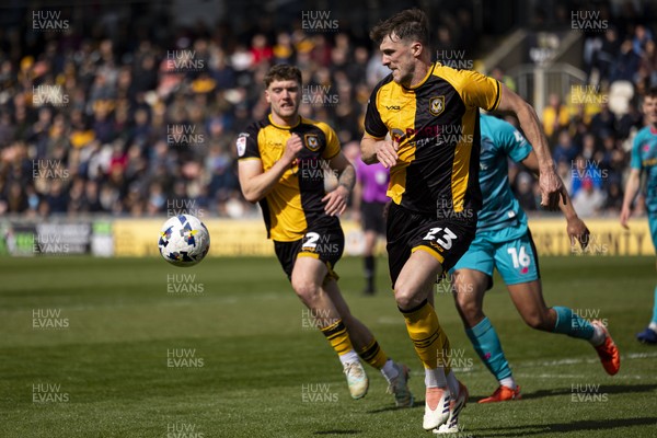 110426 - Newport County v Harrogate Town - Sky Bet League 2 - Ryan Delaney of Newport County in action