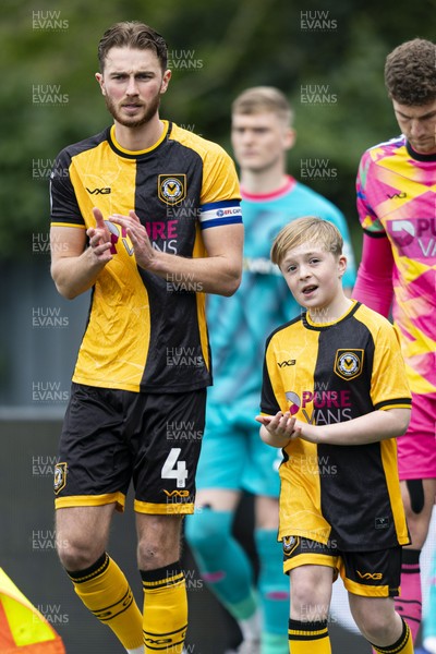 110426 - Newport County v Harrogate Town - Sky Bet League 2 - Matthew Baker of Newport County ahead of kick off