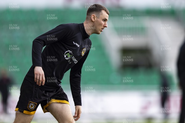 110426 - Newport County v Harrogate Town - Sky Bet League 2 - Ciaran Brennan of Newport County during the warm up