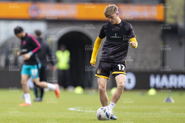 110426 - Newport County v Harrogate Town - Sky Bet League 2 - Tom Davies of Newport County during the warm up