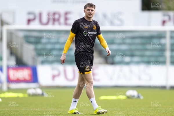 110426 - Newport County v Harrogate Town - Sky Bet League 2 - James Crole of Newport County during the warm up