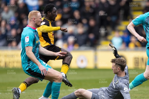 110426 - Newport County v Harrogate Town - Sky Bet League 2 - Nathan Opoku of Newport County scores his sides first goal