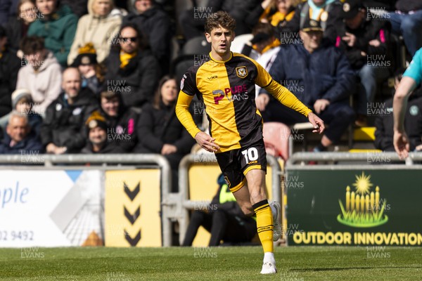 110426 - Newport County v Harrogate Town - Sky Bet League 2 - Harrison Biggins of Newport County in action