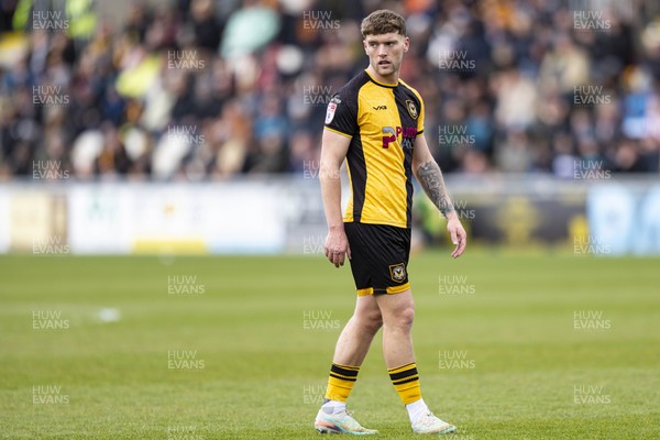 110426 - Newport County v Harrogate Town - Sky Bet League 2 - Cameron Evans of Newport County in action