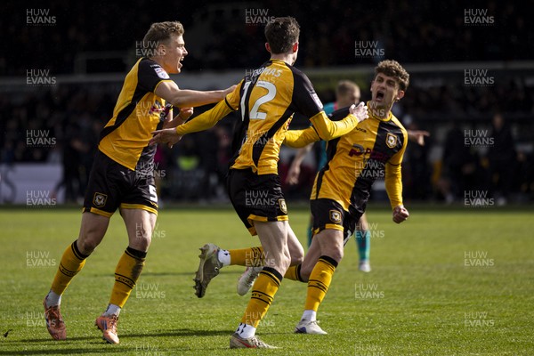 110426 - Newport County v Harrogate Town - Sky Bet League 2 - Joe Thomas of Newport County celebrates scoring his sides second goal