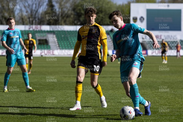 110426 - Newport County v Harrogate Town - Sky Bet League 2 - Harrison Biggins of Newport County in action