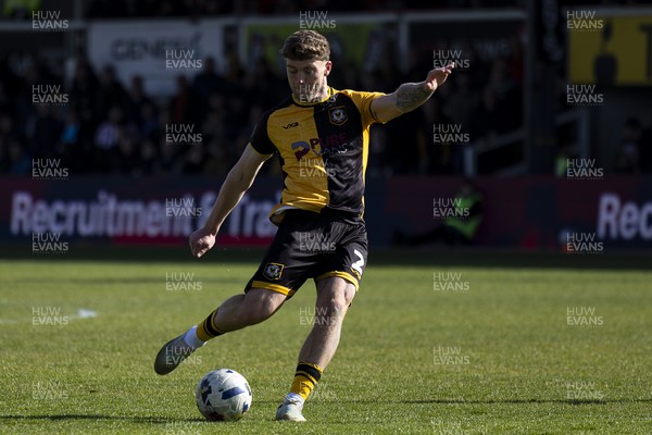 110426 - Newport County v Harrogate Town - Sky Bet League 2 - Cameron Evans of Newport County in action