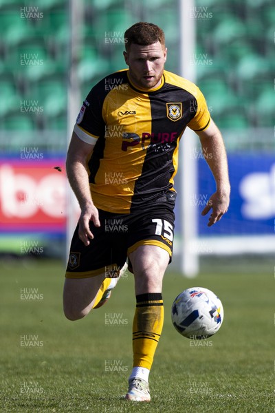110426 - Newport County v Harrogate Town - Sky Bet League 2 - Lee Jenkins of Newport County in action