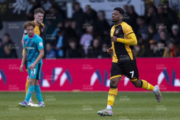 110426 - Newport County v Harrogate Town - Sky Bet League 2 - Bobby Kamwa of Newport County in action