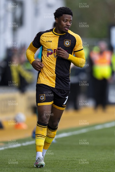110426 - Newport County v Harrogate Town - Sky Bet League 2 - Bobby Kamwa of Newport County in action
