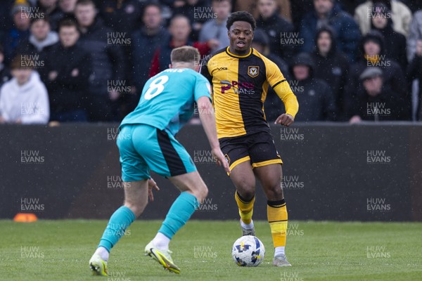 110426 - Newport County v Harrogate Town - Sky Bet League 2 - Bobby Kamwa of Newport County in action