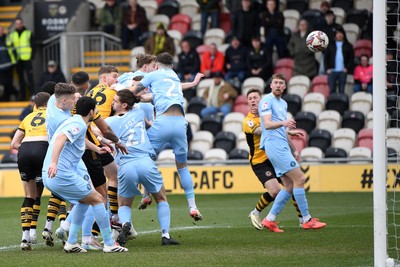 150325 - Newport County v Harrogate Town - Sky Bet League 2 - Cameron Evans of Newport County scores the first goal of the game