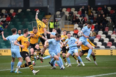 150325 - Newport County v Harrogate Town - Sky Bet League 2 - Courtney Baker-Richardson of Newport County scores the second goal of the match