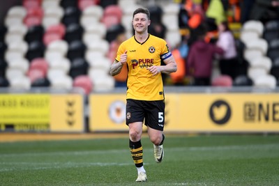 150325 - Newport County v Harrogate Town - Sky Bet League 2 - James Clarke of Newport County celebrates the win at full time