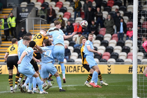 150325 - Newport County v Harrogate Town - Sky Bet League 2 - Cameron Evans of Newport County scores the first goal of the game