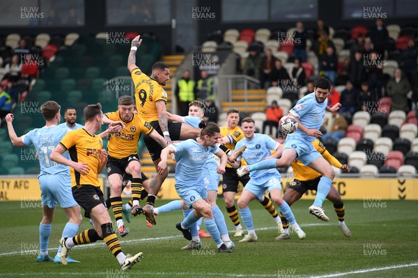 150325 - Newport County v Harrogate Town - Sky Bet League 2 - Courtney Baker-Richardson of Newport County scores the second goal of the match