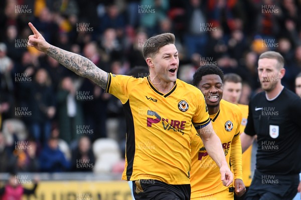 150325 - Newport County v Harrogate Town - Sky Bet League 2 - James Clarke of Newport County celebrates scoring a goal