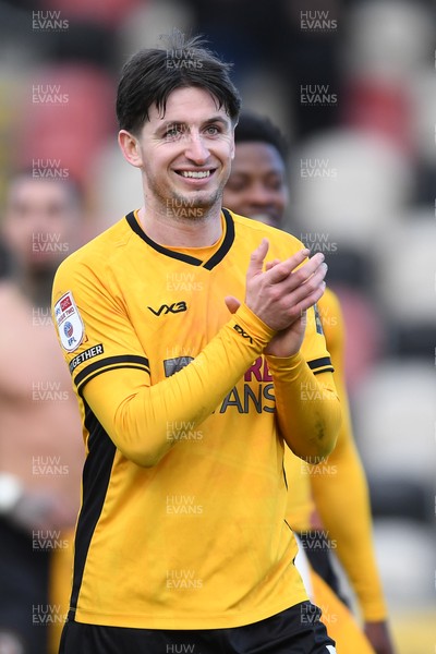 150325 - Newport County v Harrogate Town - Sky Bet League 2 - Anthony Glennon of Newport County  applauding fans at full time