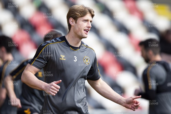 150423 - Newport County v Hartlepool United - Sky Bet League 2 - Declan Drysdale of Newport County during the warm up
