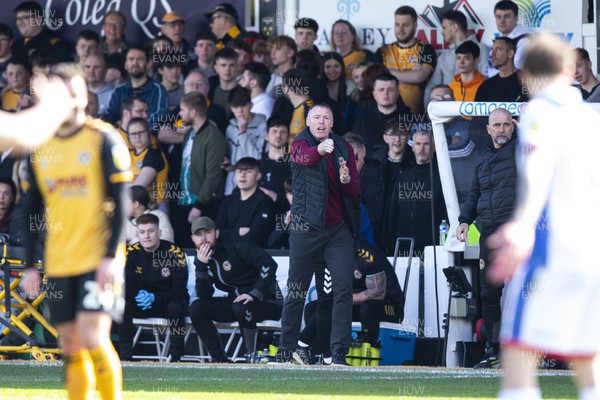 150423 - Newport County v Hartlepool United - Sky Bet League 2 - Newport County manager Graham Coughlan on the touchline 