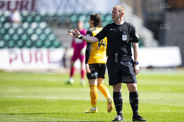 150423 - Newport County v Hartlepool United - Sky Bet League 2 - Referee Darren Handley during the first half 