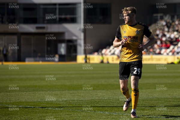 150423 - Newport County v Hartlepool United - Sky Bet League 2 - Will Evans of Newport County prepares to take a corner