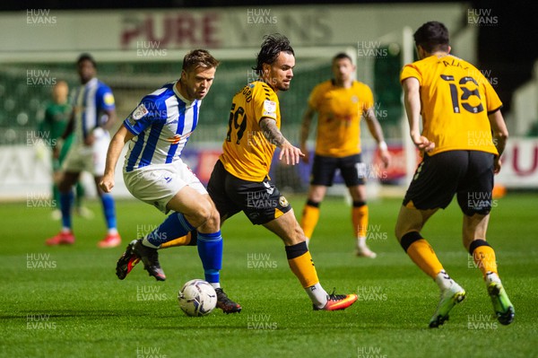 180322 - Newport County v Hartlepool United - Sky Bet League 2 -  Dom Telford of Newport County challenges Nicky Featherstone of Hartlepool United