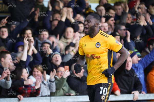 070118 - Newport County v Leeds United, Emirates FA Cup Round 3 - Frank Nouble of Newport County celebrates at the end of the match
