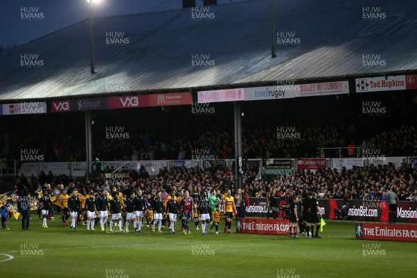 060119 - Newport County v Leicester City - FA Cup 3rd Round - The teams walk onto the pitch