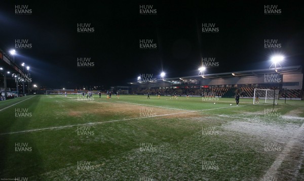 210120 - Newport County v Leicester City U21s, EFL Leasingcom Trophy Quarter-Final - A general view of Rodney Parade as it announced that the match is postponed due to a frozen pitch just 20 minutes before it was due to start