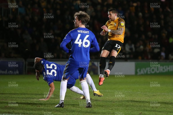 040220 - Newport County v Leicester City U21s - Leasingcom Trophy - Scot Bennett of Newport County scores a goal in the first half