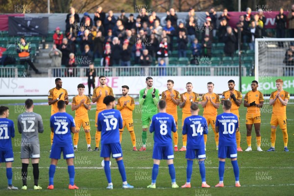 291219 - Newport County v Leyton Orient - SkyBet League 2 - Both teams hold a moments applause in memory of former manager Justin Edinburgh