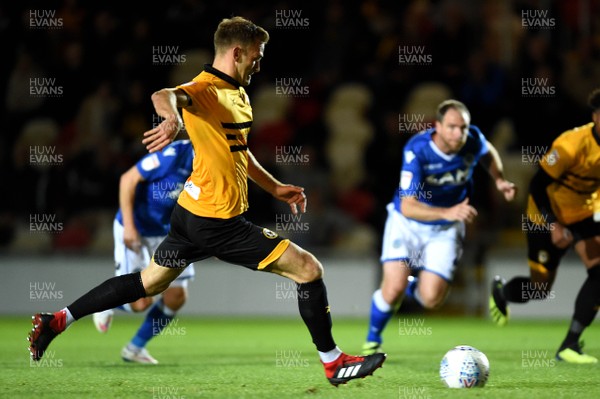 021018 - Newport County v Macclesfield Town - SkyBet League 2 - Mickey Demetriou of Newport County scores from the penalty spot