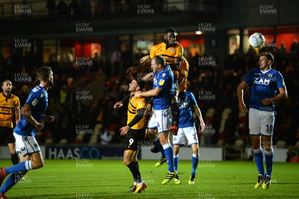 021018 - Newport County v Macclesfield Town - SkyBet League 2 - Jamille Matt of Newport County scores his sides third goal