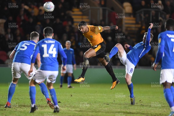 280120 - Newport County v Macclesfield Town - Sky Bet League 2 - Joss Labadie of Newport County scores the opening goal  