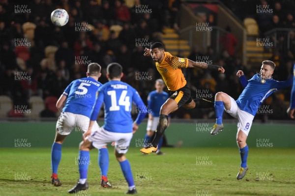 280120 - Newport County v Macclesfield Town - Sky Bet League 2 - Joss Labadie of Newport County scores the opening goal  