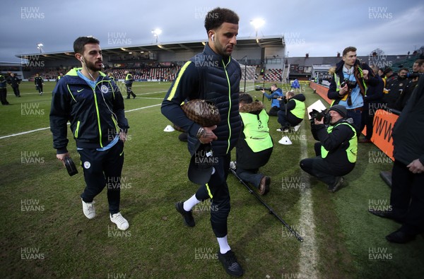 160219 - Newport County v Manchester City - FA Cup 5th Round - Kyle Walker arrives at the ground