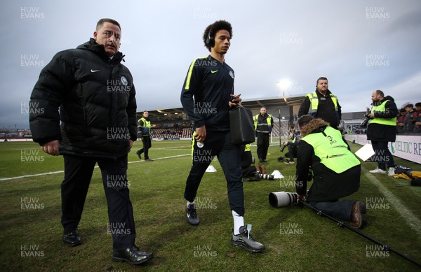 160219 - Newport County v Manchester City - FA Cup 5th Round - Leory Sane arrives at the ground