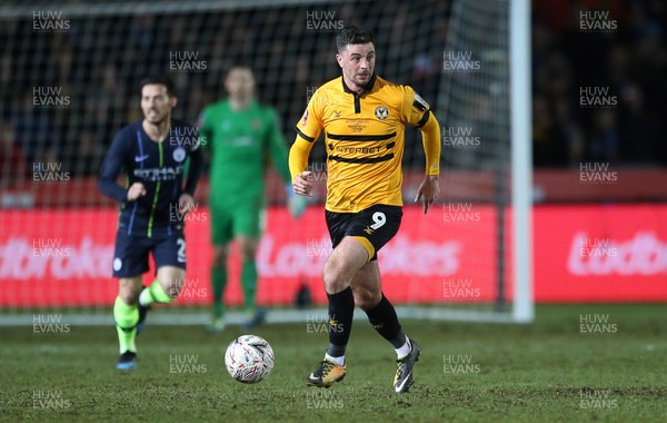 160219 - Newport County v Manchester City - FA Cup 5th Round - Padraig Amond of Newport County