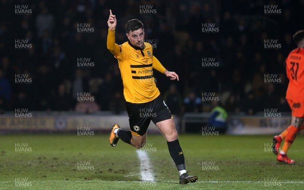 160219 - Newport County v Manchester City - FA Cup 5th Round - Padraig Amond of Newport County celebrates scoring a goal