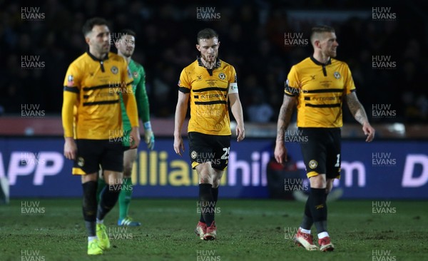 160219 - Newport County v Manchester City - FA Cup 5th Round - Dejected Mark O'Brien of Newport County